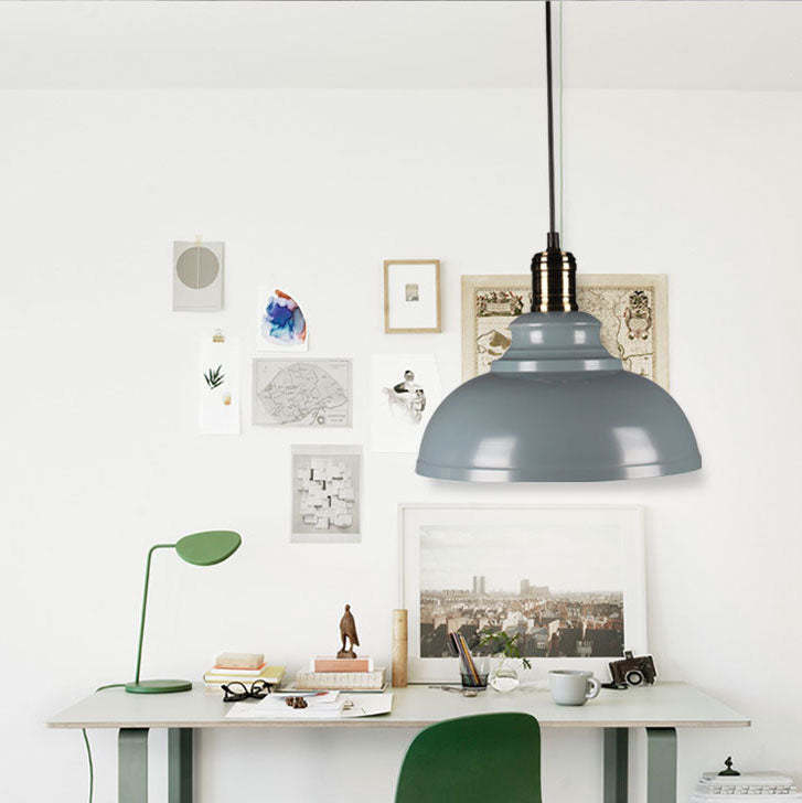 Industrial Dome Pot Lid Iron Pendant