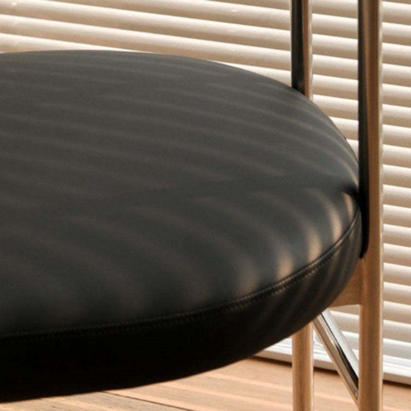 Nordic Half-Round Leather Metal Wood Dining Chair