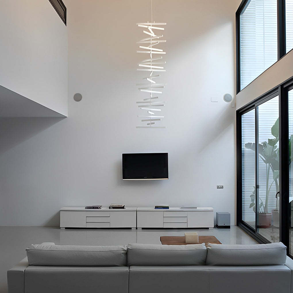 Wave Fishbone Strip Stepless Dimming LED Nordic Pendant