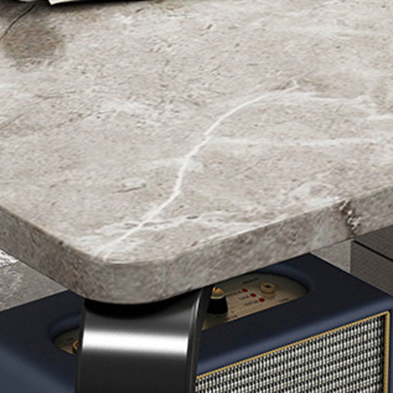 Minimalist Rectangular Metal Marble Coffee Table