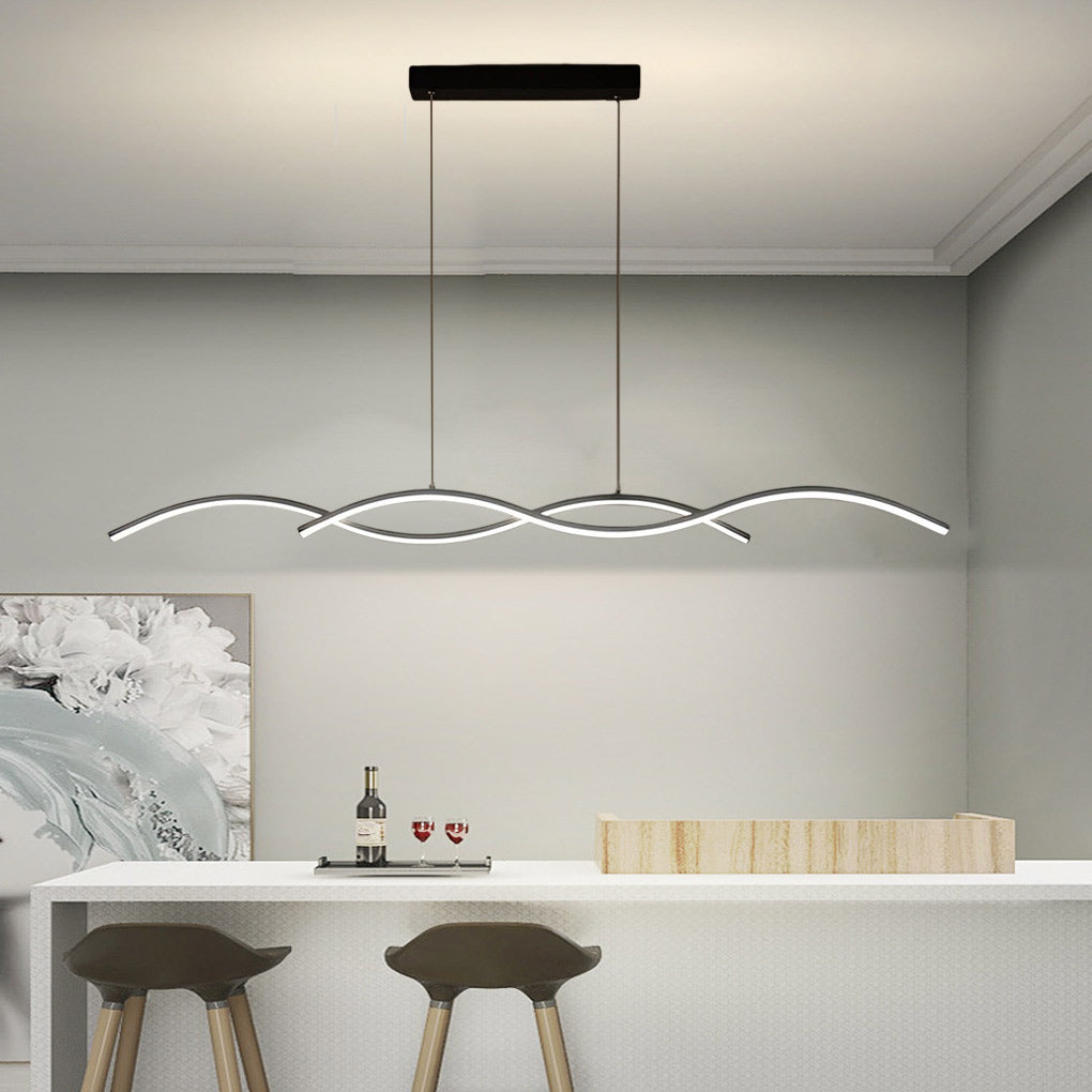 Wavy Minimalist LED Nordic Dining Room Pendant Chandelier