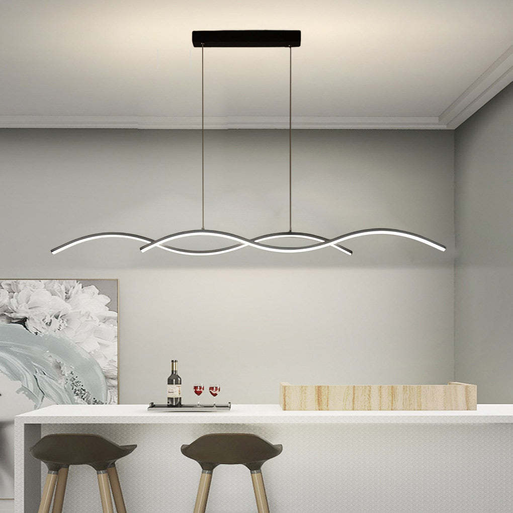 Wavy Minimalist LED Nordic Dining Room Pendant Chandelier