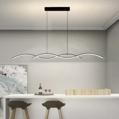 Wavy Minimalist LED Nordic Dining Room Pendant Chandelier