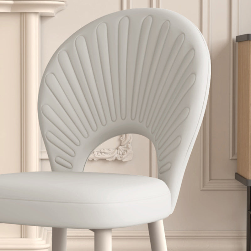 Minimalist Half-Round PU Leather Iron Dining Chair