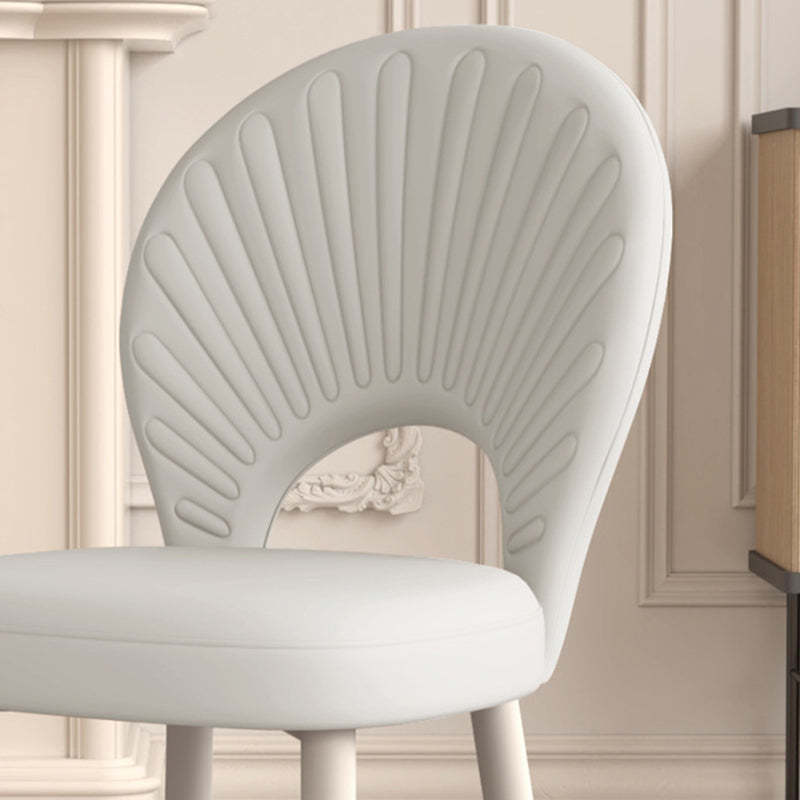 Minimalist Half-Round PU Leather Iron Dining Chair