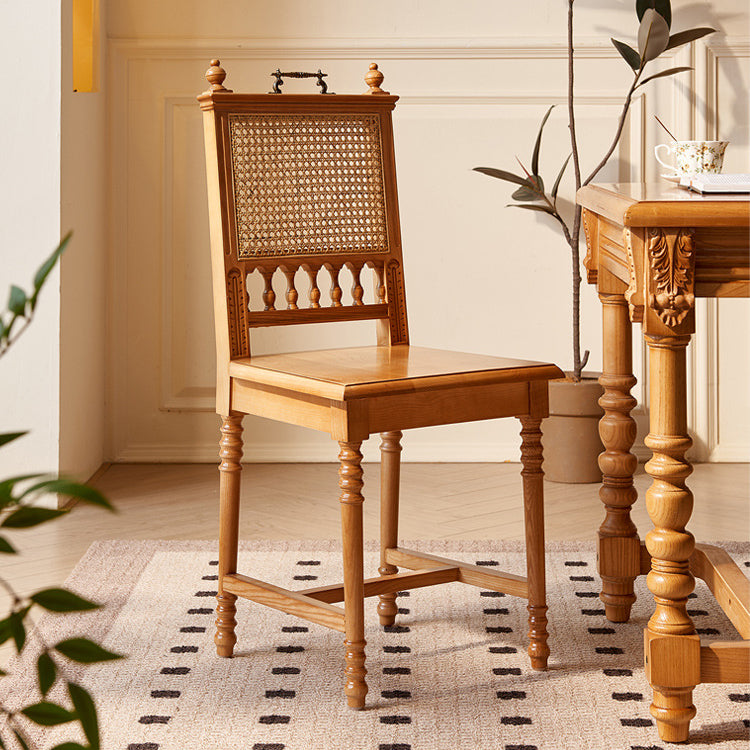 Vintage Wood Rattan Chair — Rattan / Wood