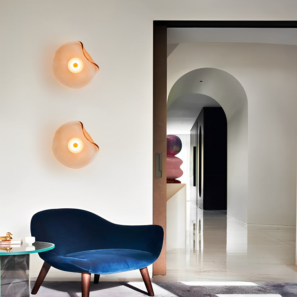 Irregular Round Glass Postmodern Wall Sconce