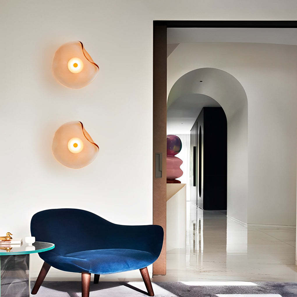 Irregular Round Glass Postmodern Wall Sconce