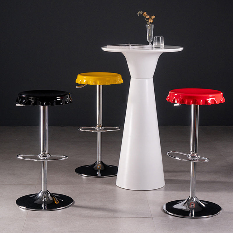 Contemporary Beer Bottle Cap Plastic Swivel Bar Stool
