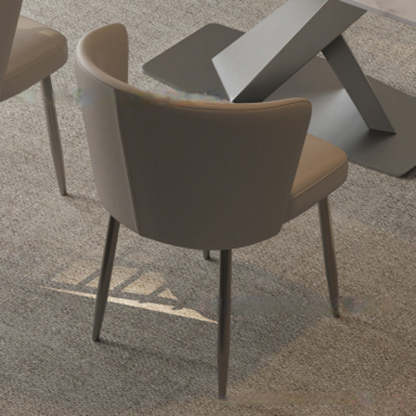 Upholstered Leather Steel Dining Chair
