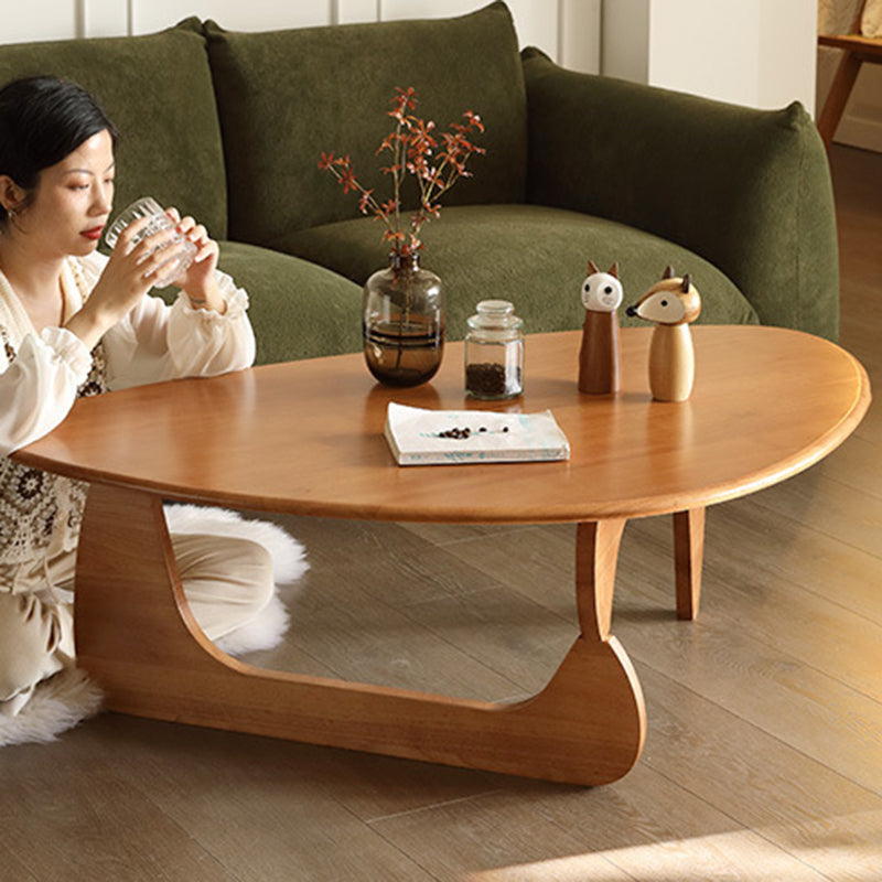 Vintage Triangle Solid Wood Coffee Table — Walnut