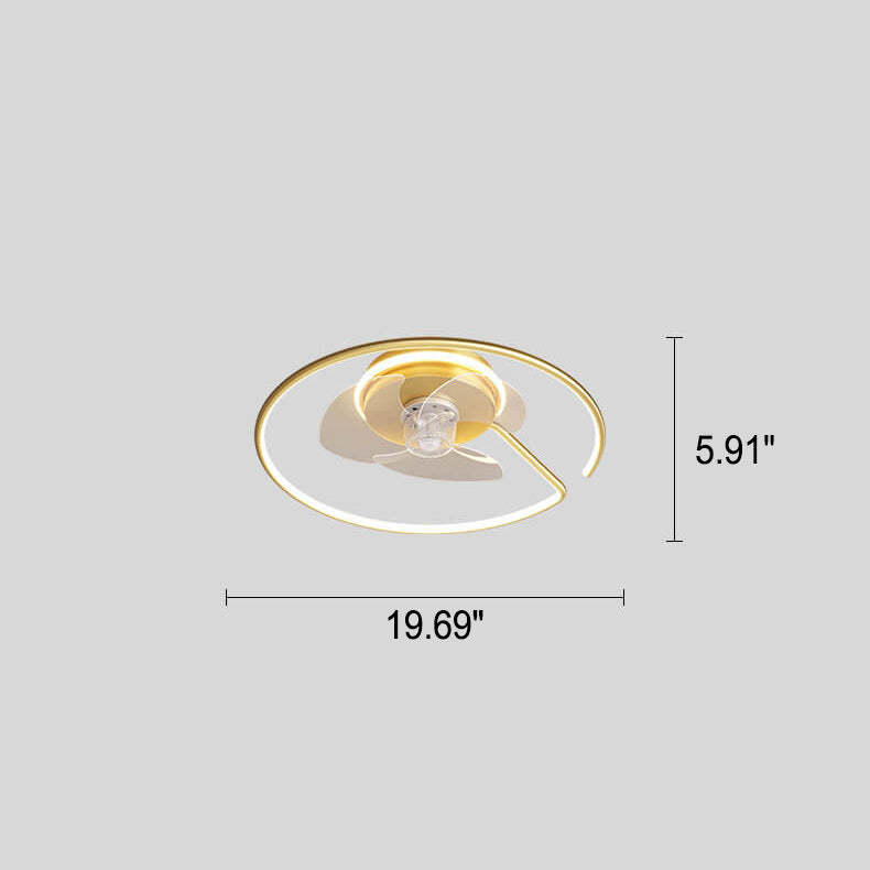 Minimalist Ring Flush Mount Ceiling Fan Light