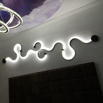 Modern Aluminum Snake Curved LED Sconce