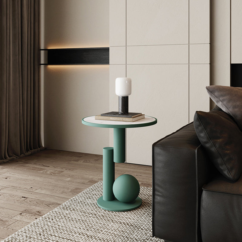 Scandinavian Cylinder Sintered Stone Side Table