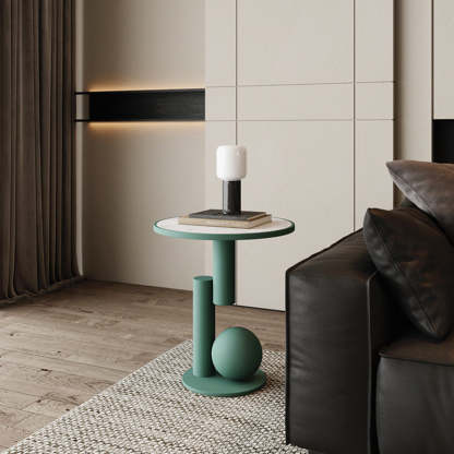 Scandinavian Cylinder Sintered Stone Side Table
