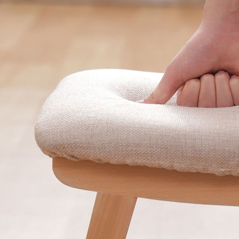 Minimalist Wood Cushion Shoe Bench — Walnut Color - B