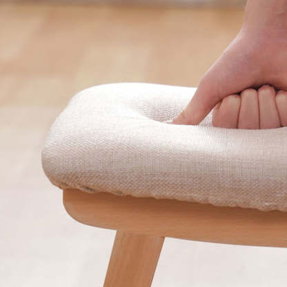 Minimalist Wood Cushion Shoe Bench — Walnut Color - B