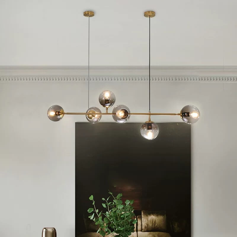 Nordic Colorful Orb Glass Island Chandelier
