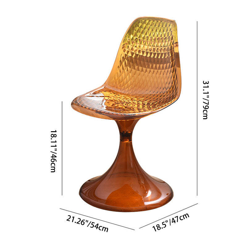 Nordic Acrylic Arc Dining Chair — B / Brown
