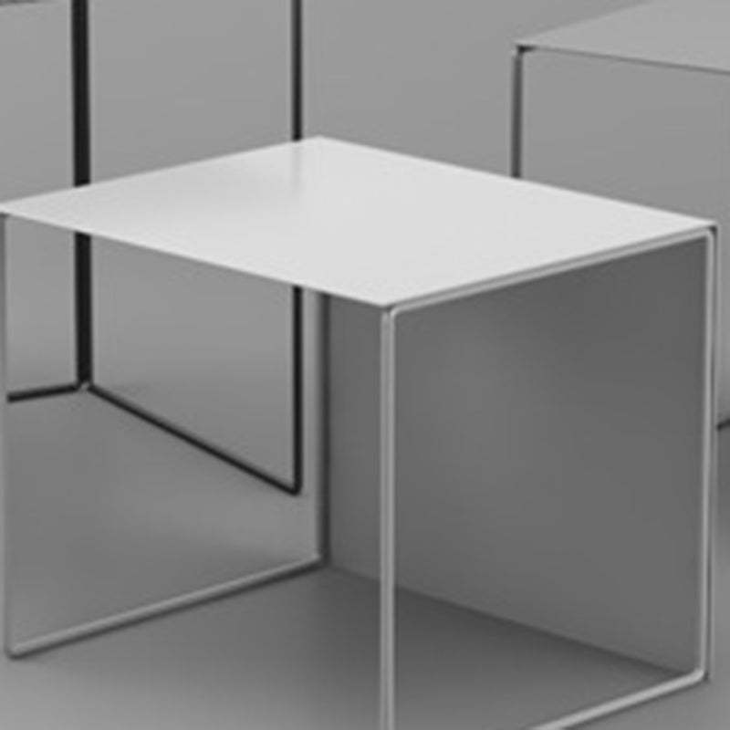 Minimalist Square Iron Nesting Side Table — Tiffany Blue