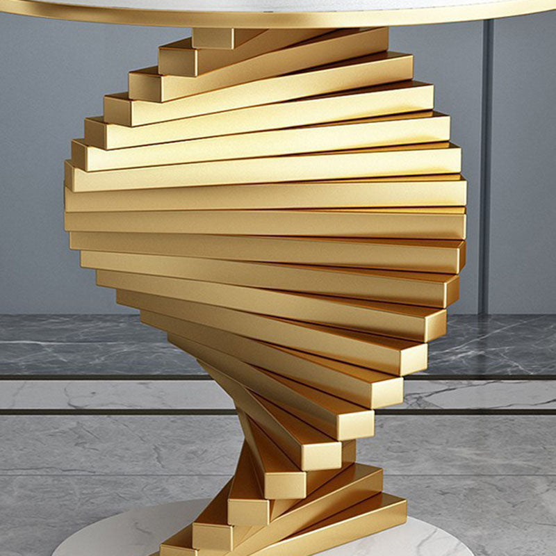 Scandinavian Stepped Marble Metal Coffee Table