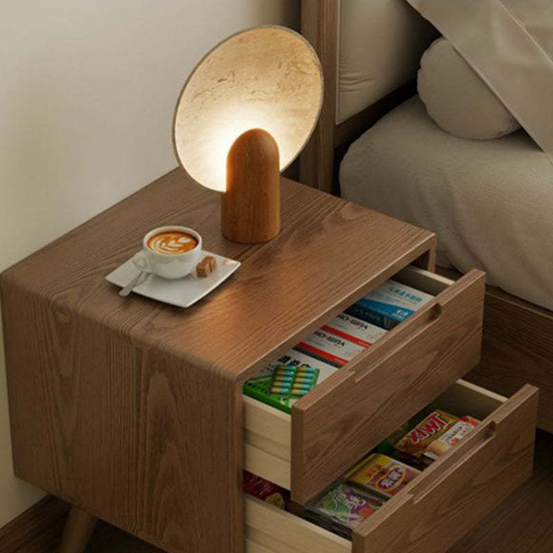 Modern Rubber Wood Bedside Nightstand