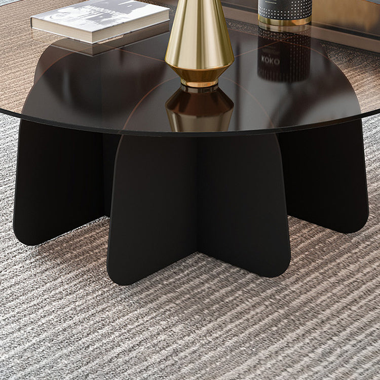 Minimalist Round Glass Metal Coffee Table