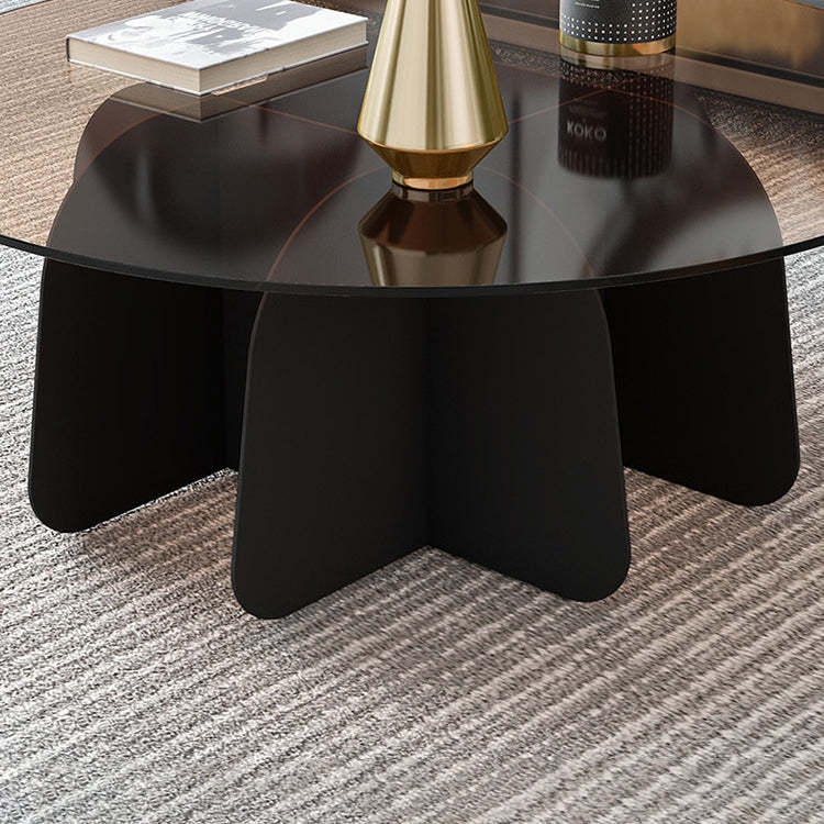 Minimalist Round Glass Metal Coffee Table