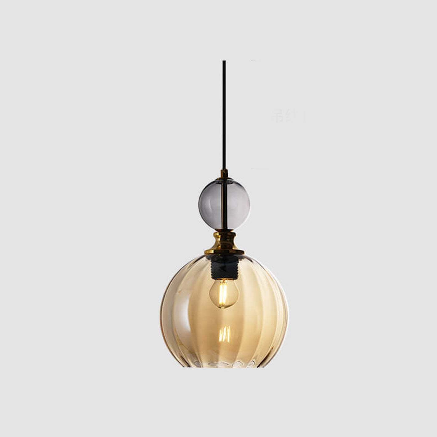 Danish Striped Glass Round Chandelier