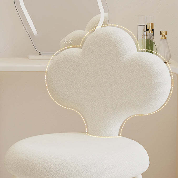 Contemporary Cloud Lambswool Swivel Vanity Stool