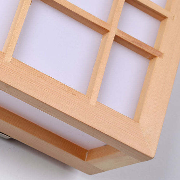 Japanese Rectangle Solid Wood Acrylic LED Sconce