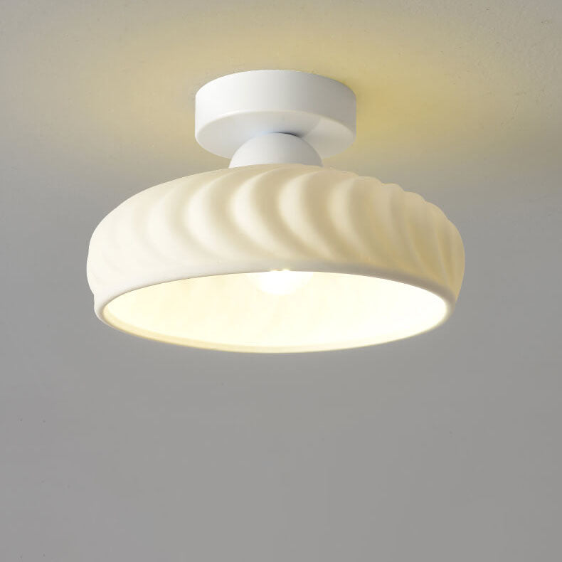Modern Ceramic Disc Semi-Flush Ceiling Light