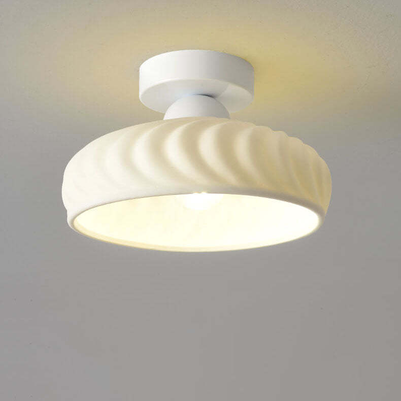Modern Ceramic Disc Semi-Flush Ceiling Light