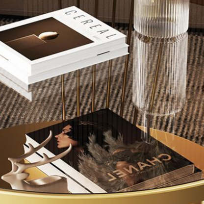 Modern Tempered Glass 2-Tier Coffee Table