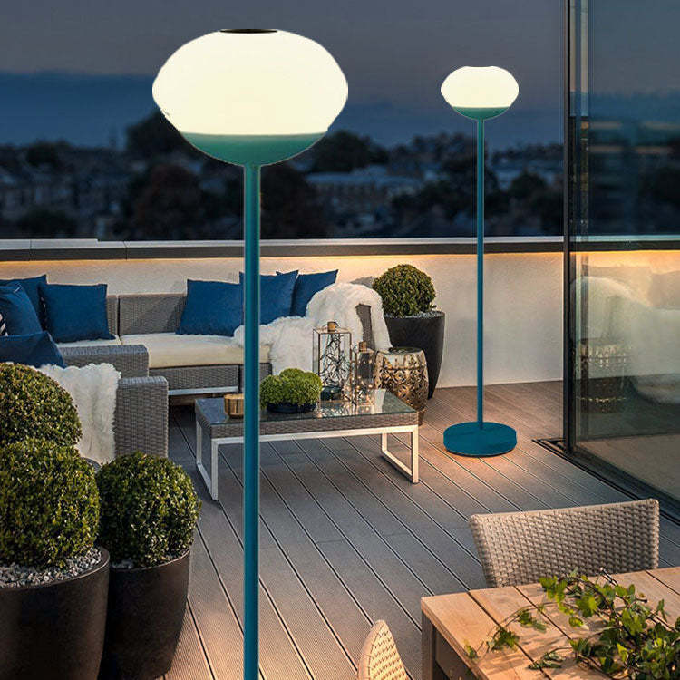 Solar Wrought Iron Oval LED Outdoor Floor Lamp