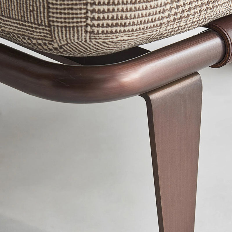 Modern Saddle Leather Steel Accent Chair