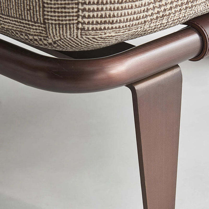Modern Saddle Leather Steel Accent Chair