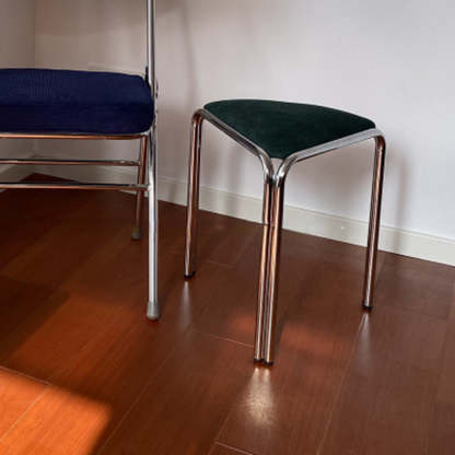 Minimalist Triangle Fabric Steel Vanity Stool