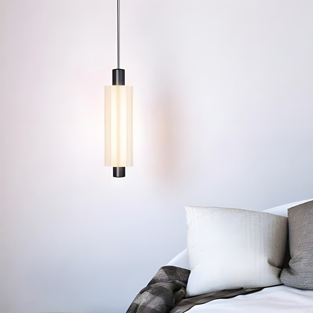 Lighom 3-head cylinder acrylic pendant lighting for living room — Warm White (3000K) / Matte Black / 2-Light