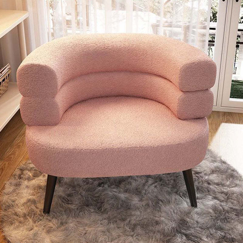 Nordic Round Lambswool Upholstered Vanity Stool