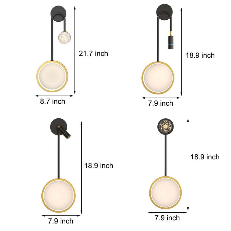 Creative Rings Stars Three Step Dimming Modern Wall Lamp with Spotlights-Lighom