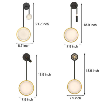 Creative Rings Stars Three Step Dimming Modern Wall Lamp with Spotlights-Lighom