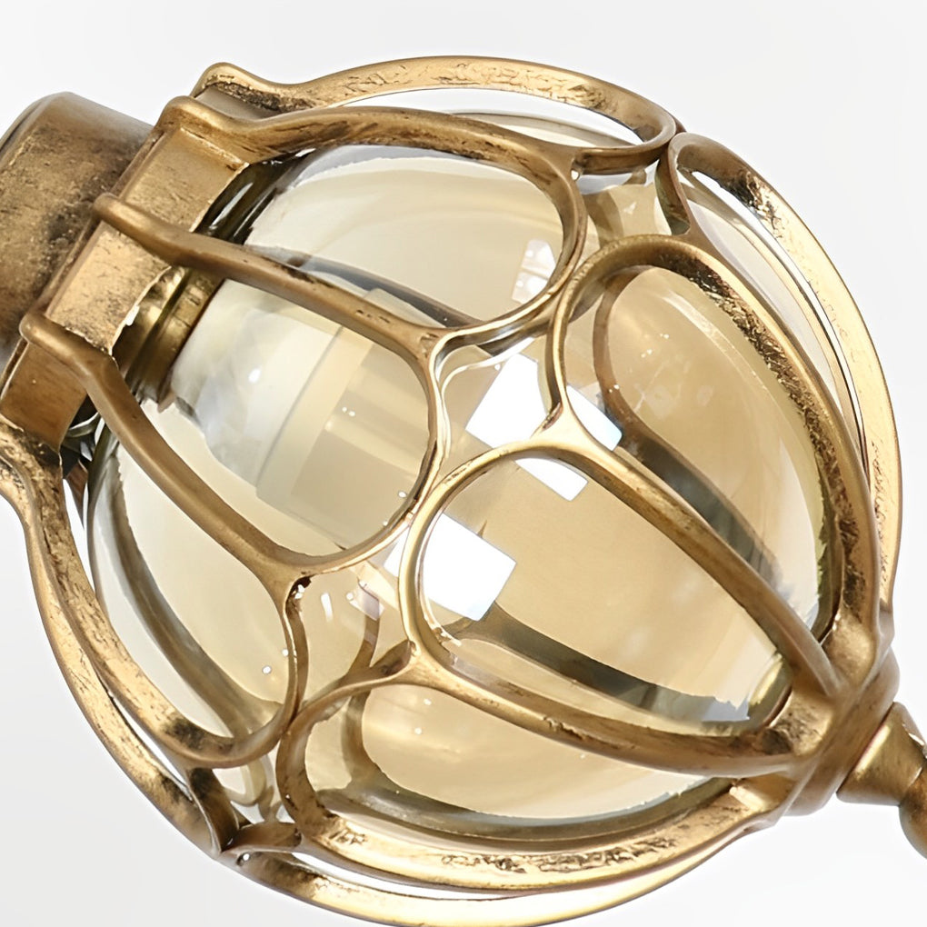 Glass Ball Aluminum Waterproof American Style Outdoor Chandelier Light-Lighom