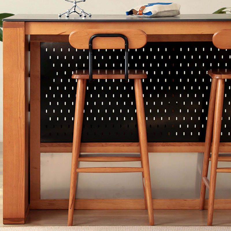 Nordic Square Wood Iron Bar Stool