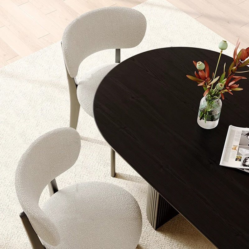 Round Velvet Wooden Dining Chair