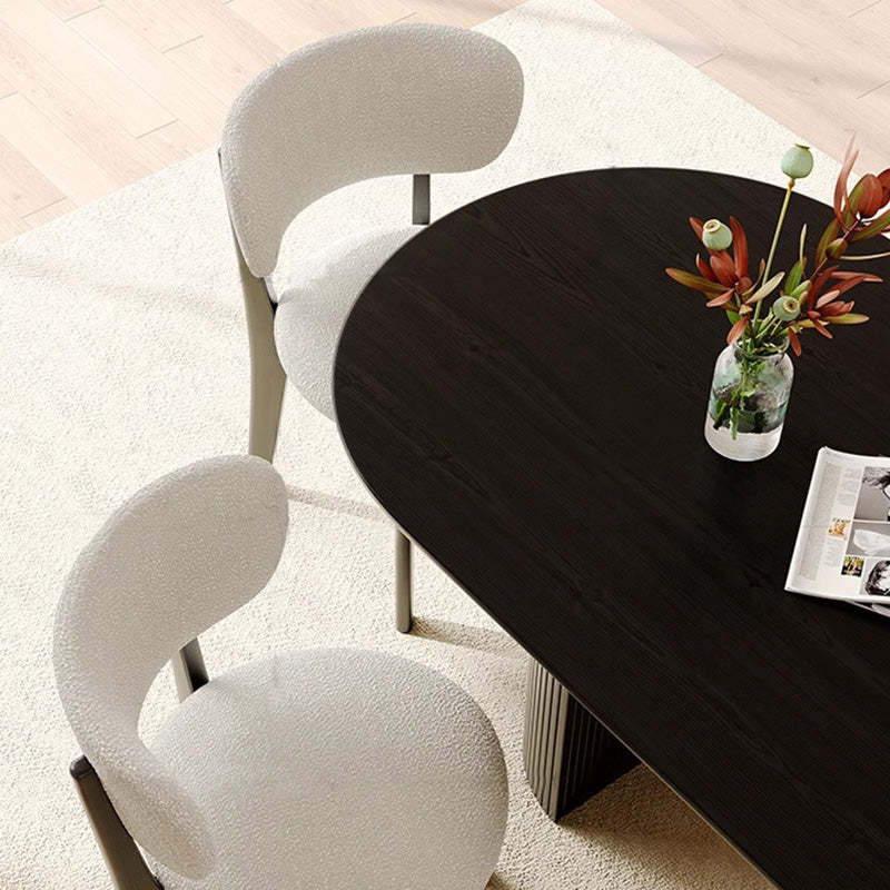 Round Velvet Wooden Dining Chair