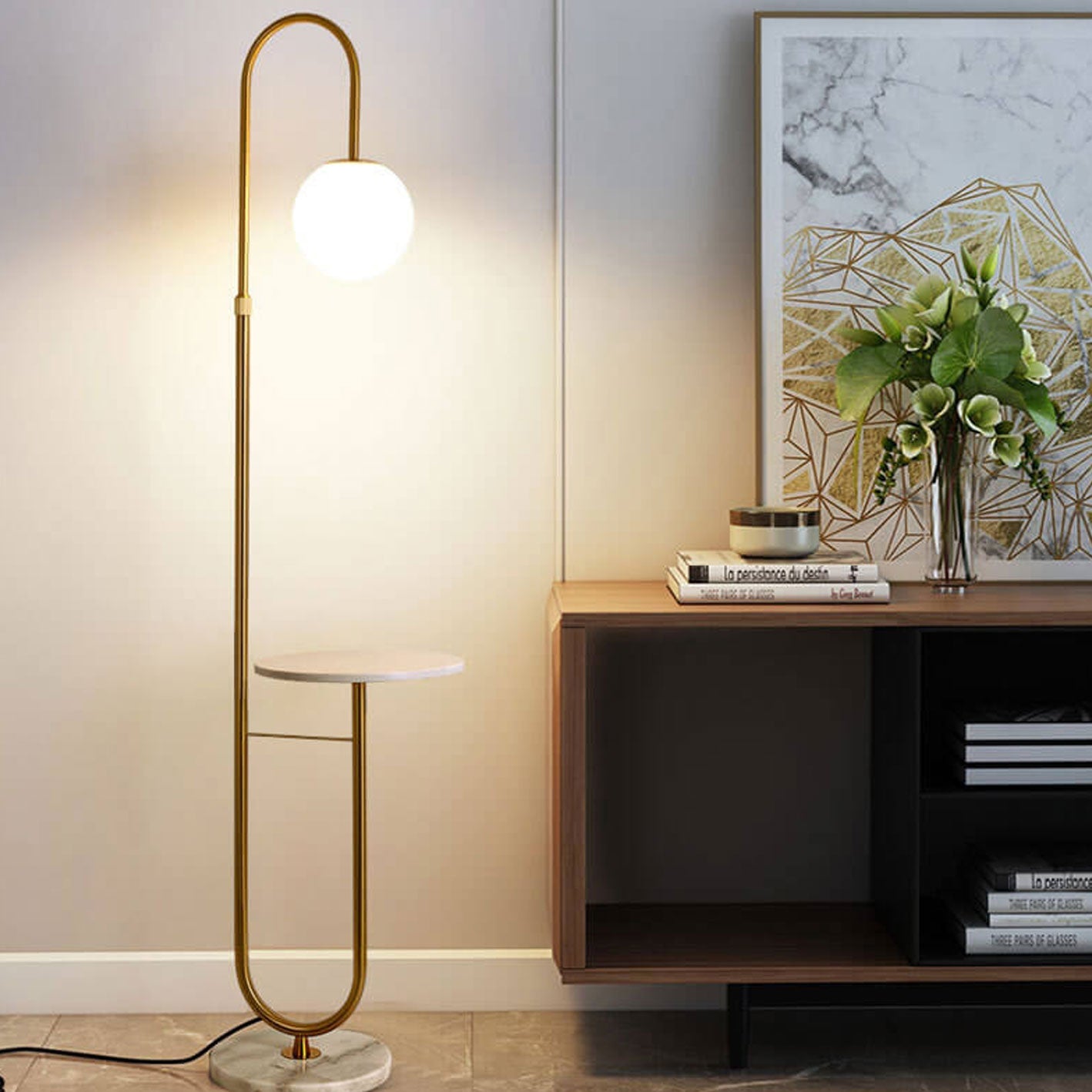 Nordic Iron Marble LED Floor Lamp