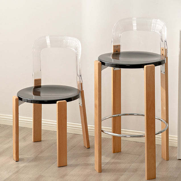Minimalist Wood Armchair — Black / Brown