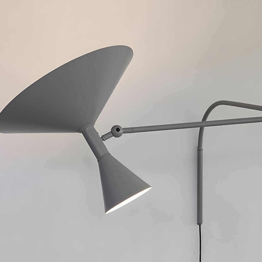 Marseille Swing Arm Wall Lamp Adjustable Long Metal Arm Trumpet Sconce-Lighom