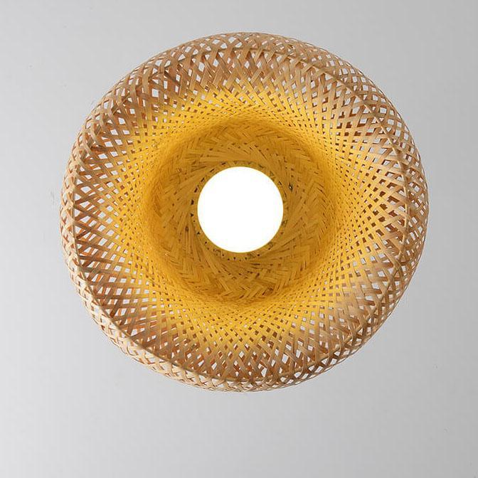 Rattan Single Dome Pendant Light
